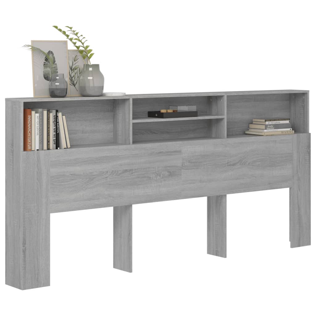 Grey Sonoma Headboard Cabinet - 220x19x103.5 cm - Stylish Storage