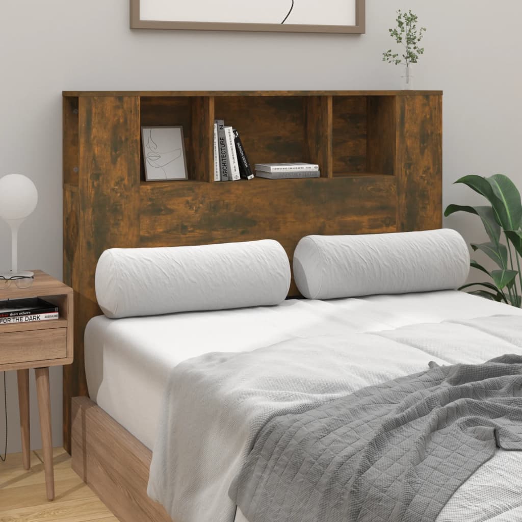 Smoked Oak Headboard Cabinet 120x18.5x102.5 cm - Sleek Storage Solution