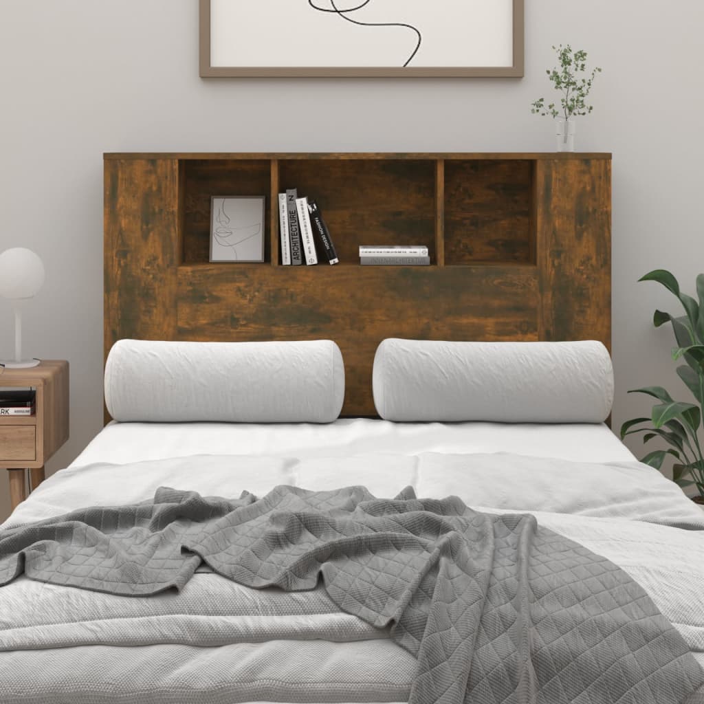 Smoked Oak Headboard Cabinet 120x18.5x102.5 cm - Sleek Storage Solution