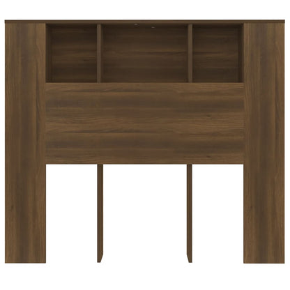 Brown Oak Headboard Cabinet - 120x18.5x102.5 cm Elegant Design