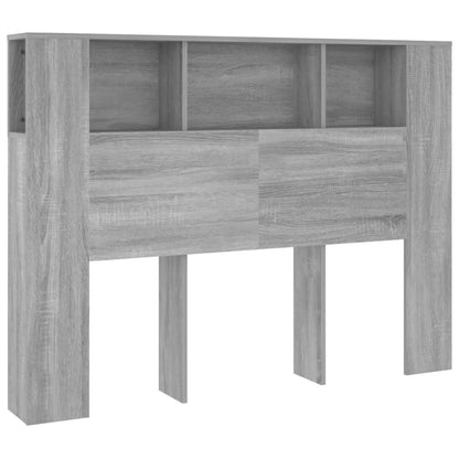 Grey Sonoma Headboard Cabinet - 140x18.5x104.5 cm Wood Finish