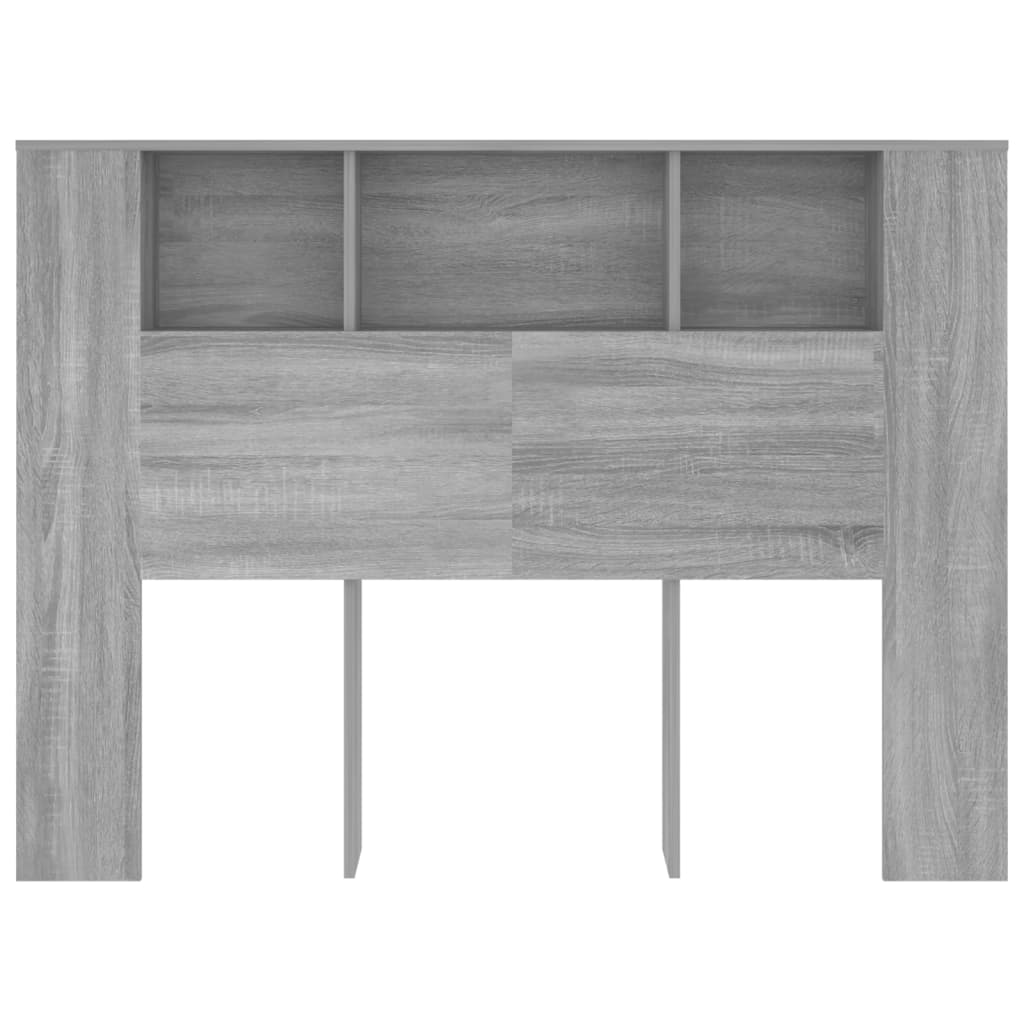 Grey Sonoma Headboard Cabinet - 140x18.5x104.5 cm Wood Finish