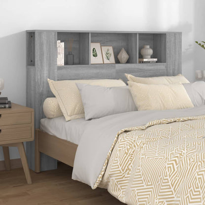 Grey Sonoma Headboard Cabinet - 140x18.5x104.5 cm Wood Finish