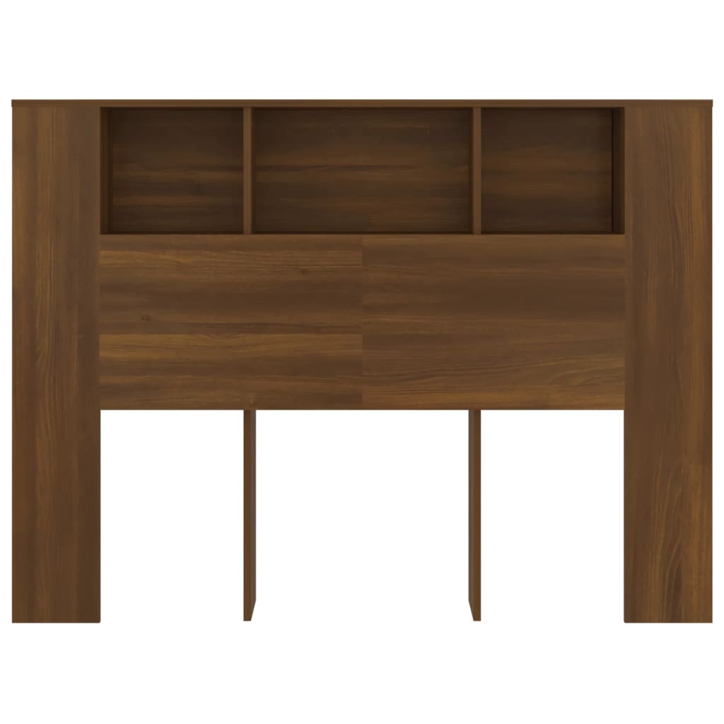 Brown Oak Headboard Cabinet, 140x18.5x104.5 cm - Stylish & Durable
