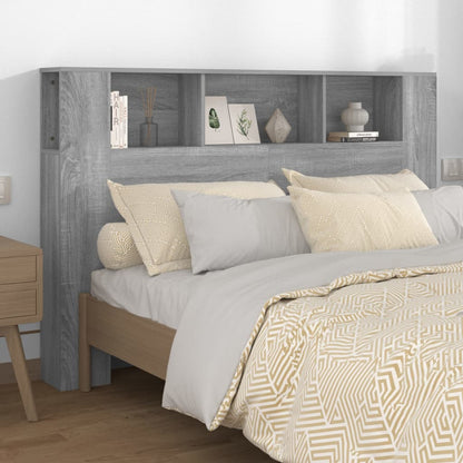Elegant Grey Sonoma Headboard Cabinet - 160x18.5x104.5 cm