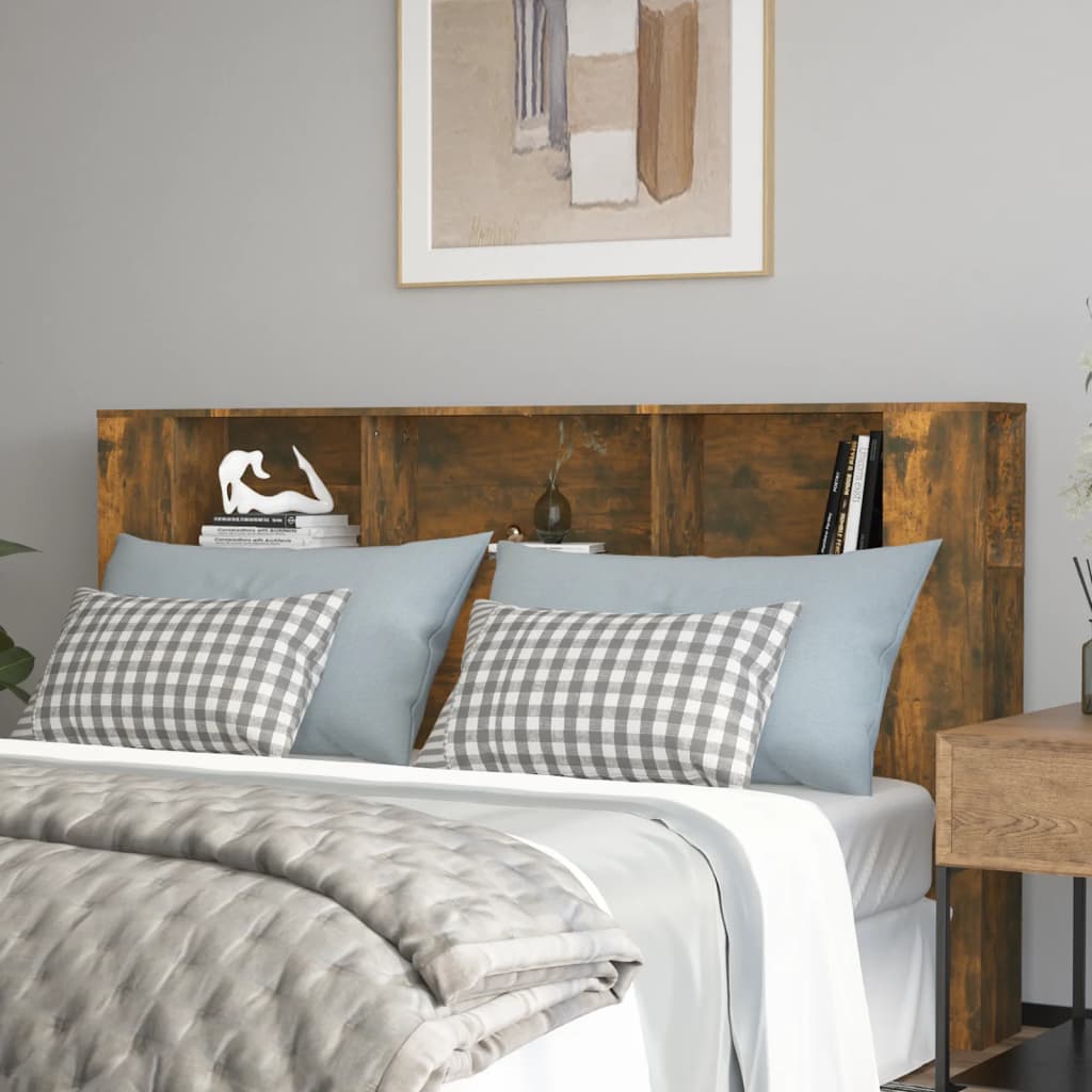 Smoked Oak Headboard Cabinet 180x18.5x104.5 cm - Stylish Storage