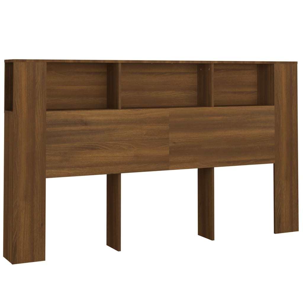 Brown Oak Headboard Cabinet 180x18.5x104.5 cm - Stylish & Functional