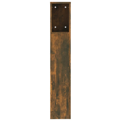 Smoked Oak Headboard Cabinet - 200x18.5x104.5 cm Stylish Storage