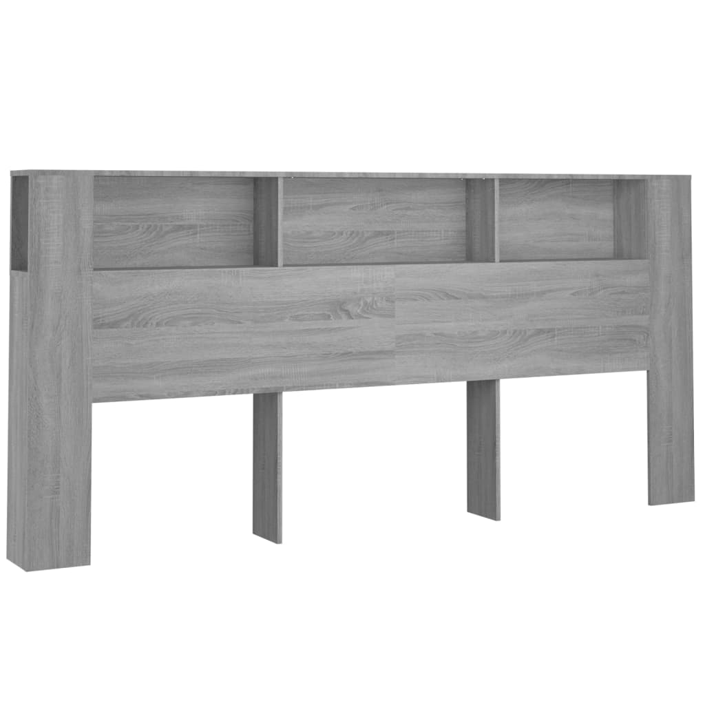 Grey Sonoma Headboard Cabinet, 220x18.5x104.5 cm - Stylish Storage Solution