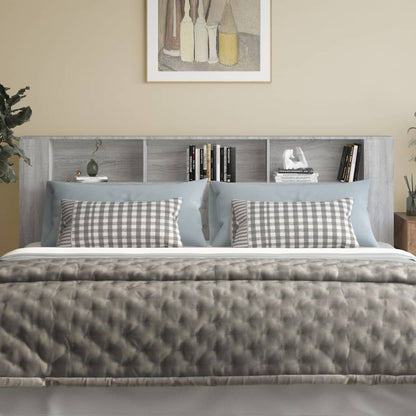 Grey Sonoma Headboard Cabinet, 220x18.5x104.5 cm - Stylish Storage Solution