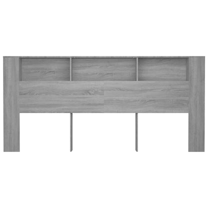 Grey Sonoma Headboard Cabinet, 220x18.5x104.5 cm - Stylish Storage Solution