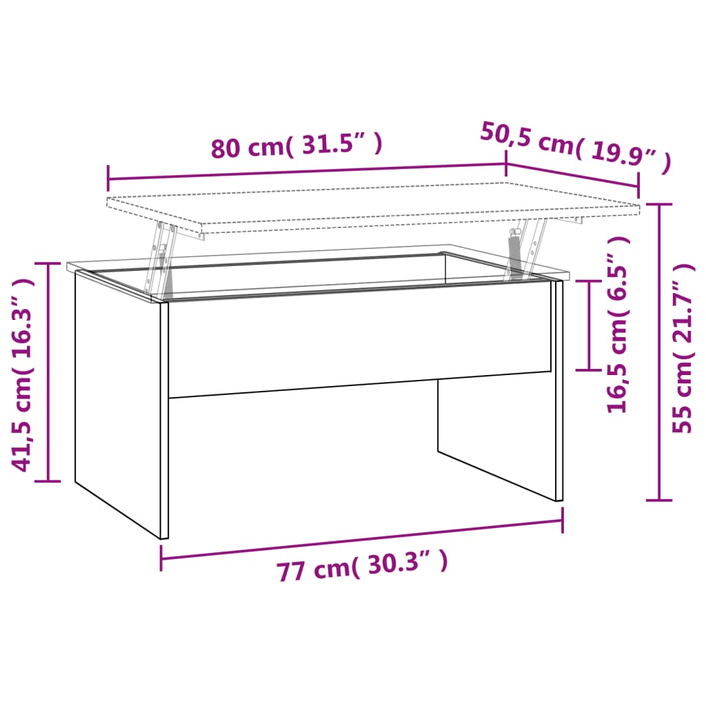 Coffee Table Concrete Grey 80x50.5x41.5 cm Engineered Wood