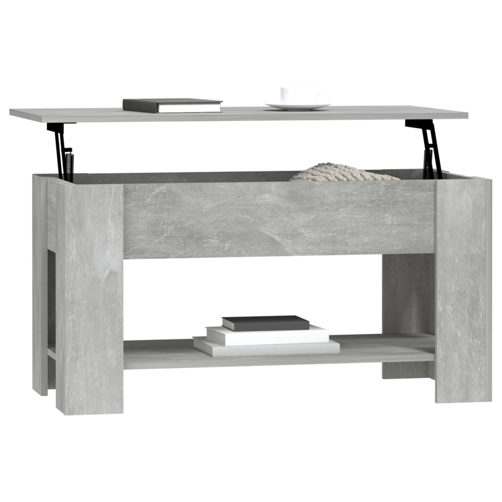 Coffee Table Concrete Grey 101x49x52 cm Engineered Wood