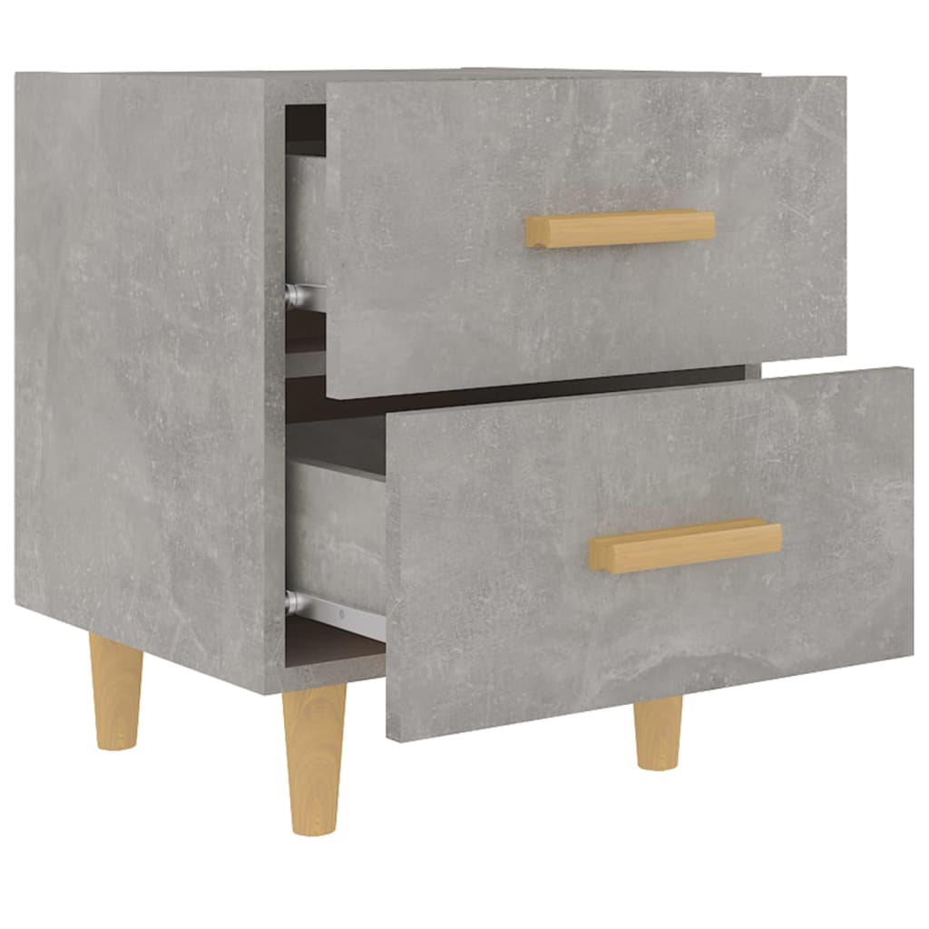 Concrete Grey Bedside Cabinet - Compact 40x35x47.5 cm Storage Unit