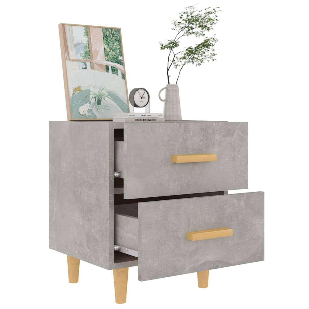 Concrete Grey Bedside Cabinet - Compact 40x35x47.5 cm Storage Unit