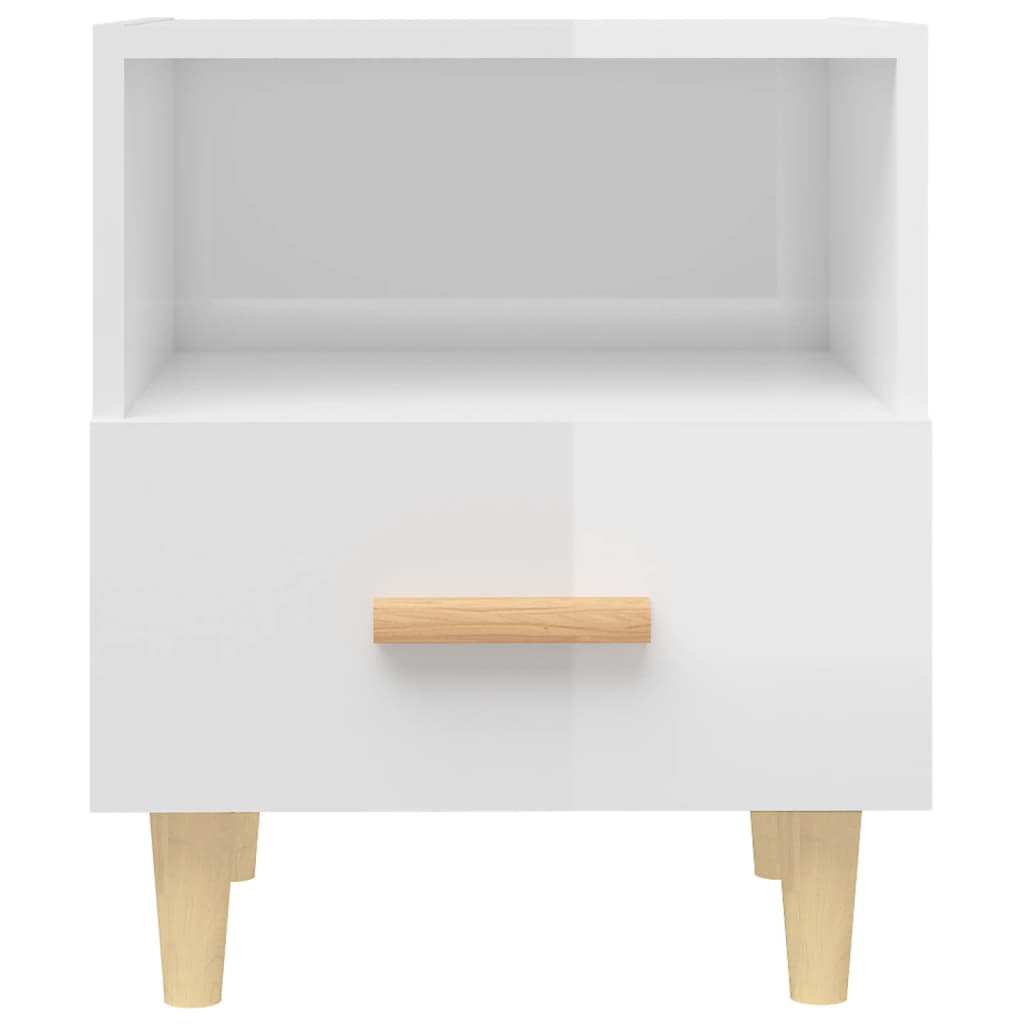 High Gloss White Bedside Cabinets Set, 40x35x47 cm - 2 Pcs
