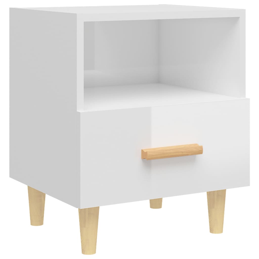 High Gloss White Bedside Cabinets Set, 40x35x47 cm - 2 Pcs