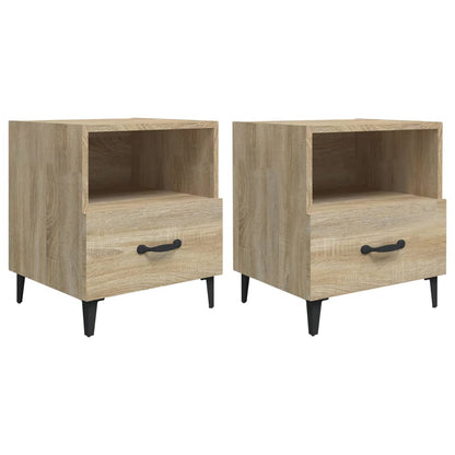 Sonoma Oak Bedside Cabinets 2 Pcs - Engineered Wood Elegance