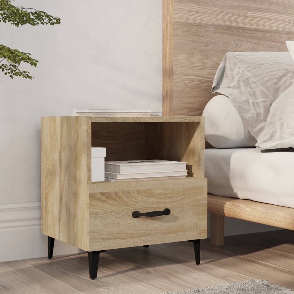 Sonoma Oak Bedside Cabinets 2 Pcs - Engineered Wood Elegance