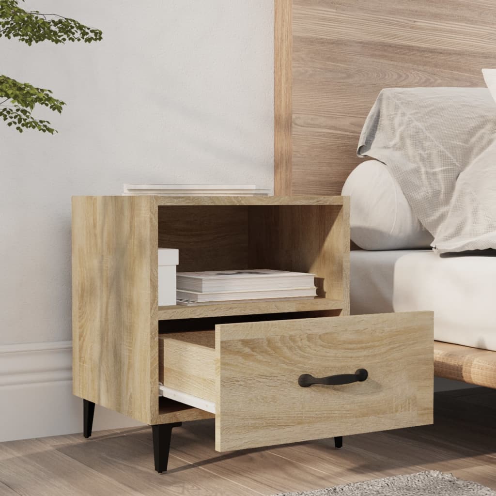 Sonoma Oak Bedside Cabinets 2 Pcs - Engineered Wood Elegance