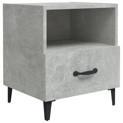 Concrete Grey Bedside Cabinet - Sleek Engineered Wood Design