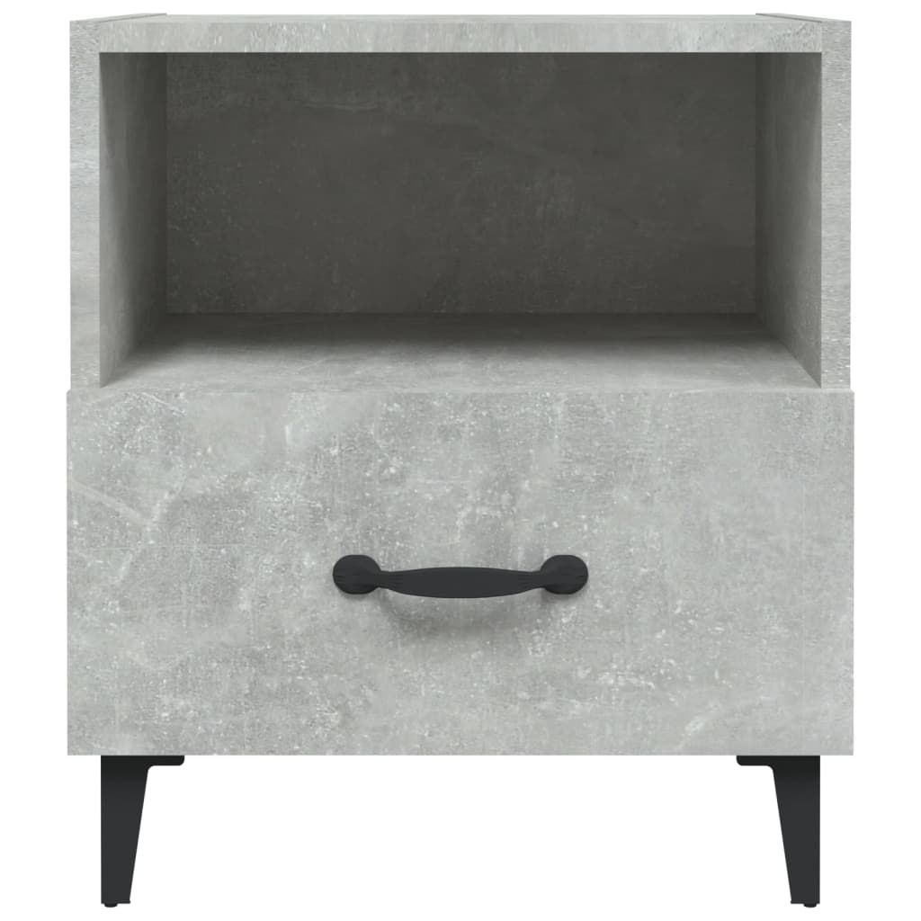 Concrete Grey Bedside Cabinet - Sleek Engineered Wood Design
