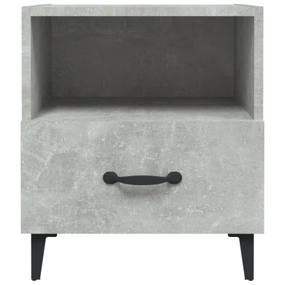 Concrete Grey Bedside Cabinet - Sleek Engineered Wood Design