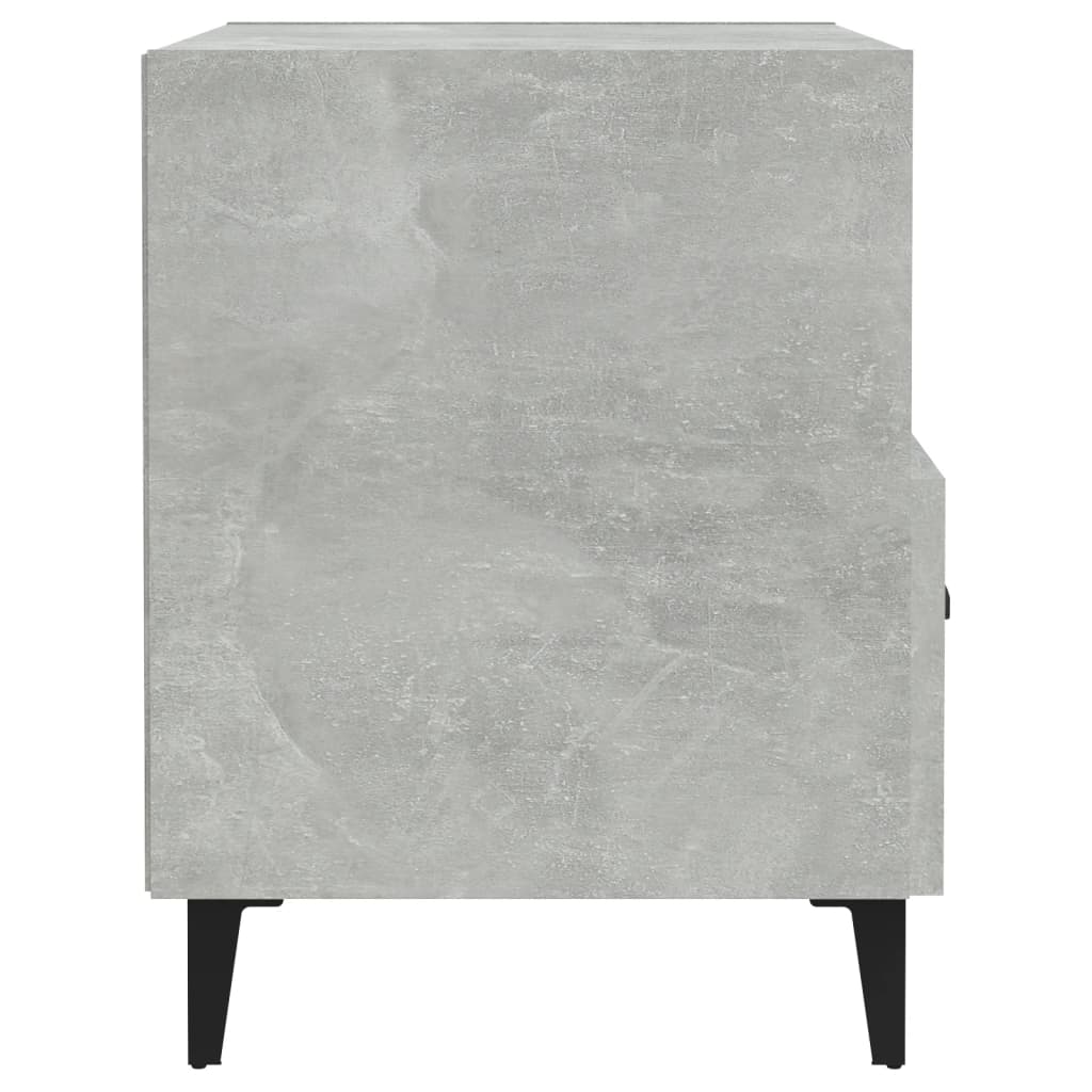 Concrete Grey Bedside Cabinet - Sleek Engineered Wood Design
