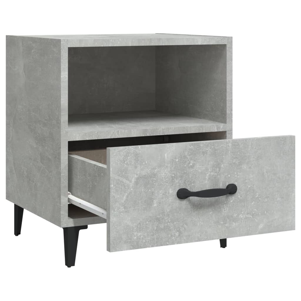 Concrete Grey Bedside Cabinet - Sleek Engineered Wood Design