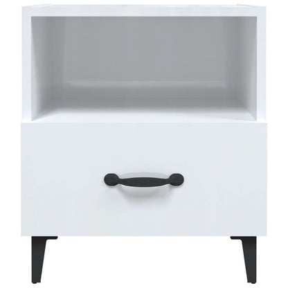 High Gloss White Bedside Cabinets, 2 pcs, Engineered Wood