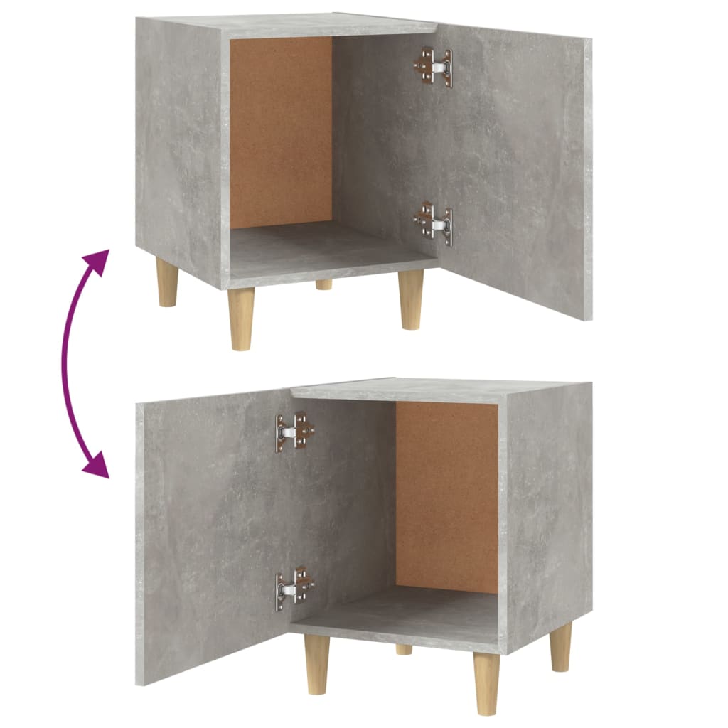 Concrete Grey Bedside Cabinet in Engineered Wood