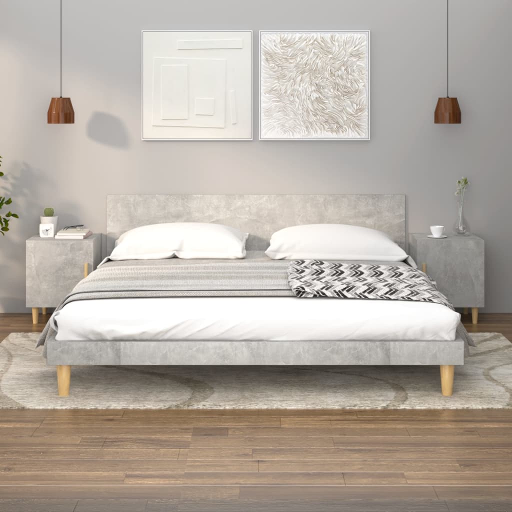 Concrete Grey Bedside Cabinet in Engineered Wood