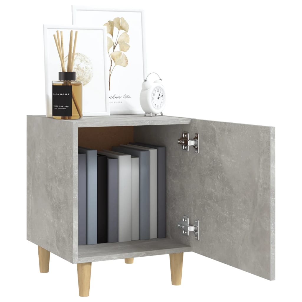 Concrete Grey Bedside Cabinet in Engineered Wood