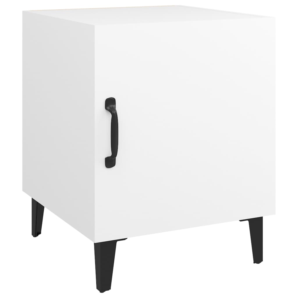 White Engineered Wood Bedside Cabinets Set of 2 - Modern Design