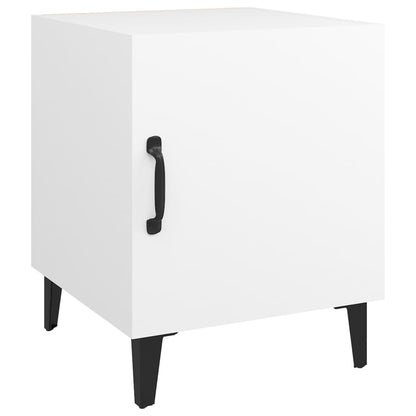 White Engineered Wood Bedside Cabinets Set of 2 - Modern Design