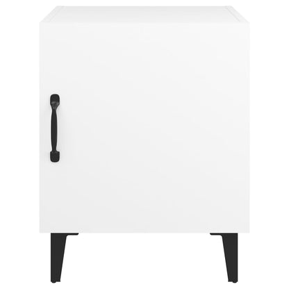White Engineered Wood Bedside Cabinets Set of 2 - Modern Design