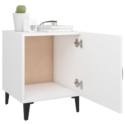 White Engineered Wood Bedside Cabinets Set of 2 - Modern Design