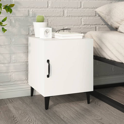 White Engineered Wood Bedside Cabinets Set of 2 - Modern Design