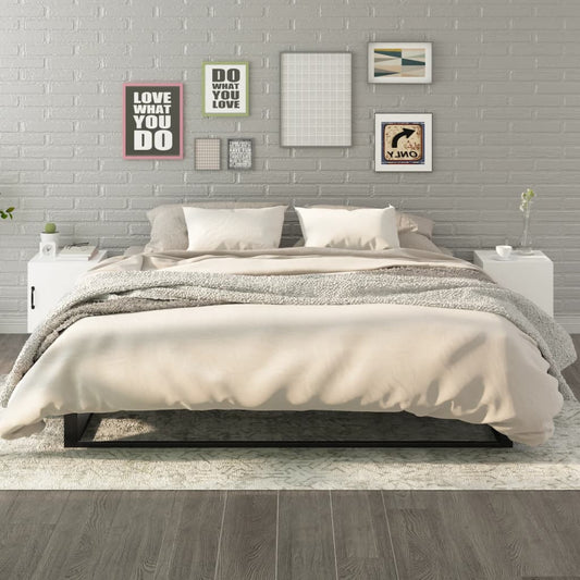 White Engineered Wood Bedside Cabinets Set of 2 - Modern Design