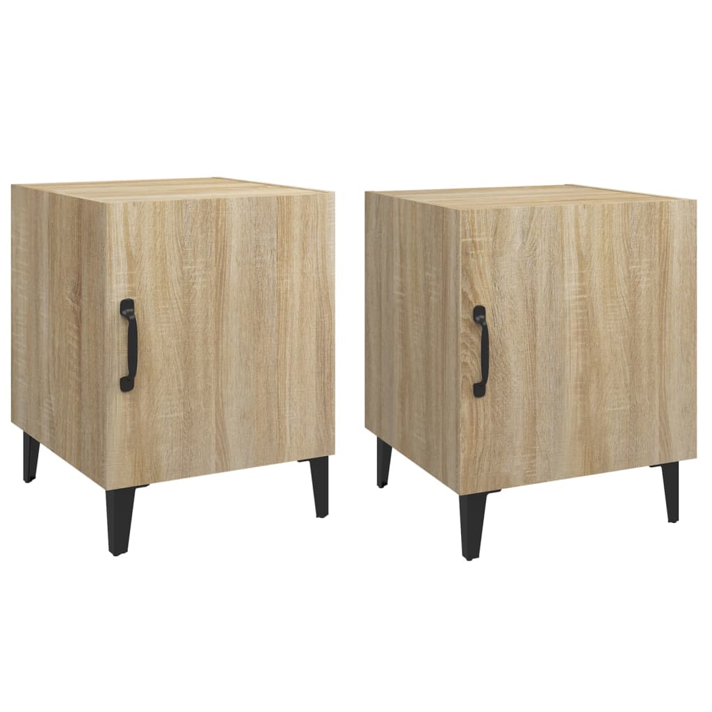 Sonoma Oak Bedside Cabinets Set of 2 - Engineered Wood