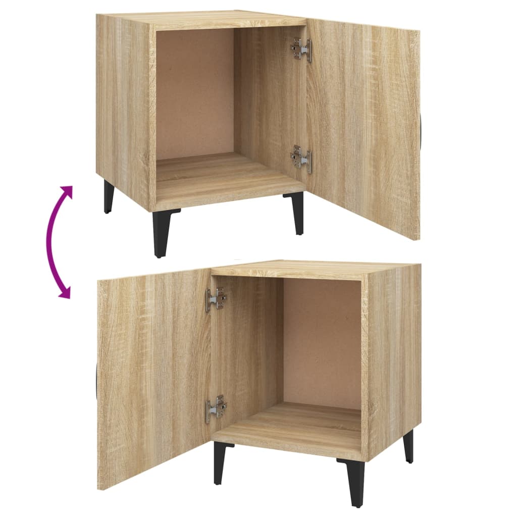 Sonoma Oak Bedside Cabinets Set of 2 - Engineered Wood