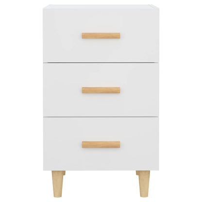 Sleek White Bedside Cabinet 40x40x66 cm - Engineered Wood Design