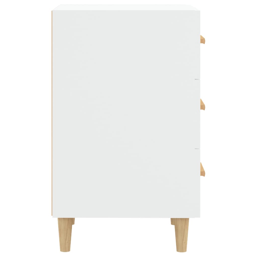Sleek White Bedside Cabinet 40x40x66 cm - Engineered Wood Design