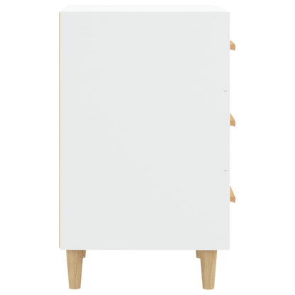 Sleek White Bedside Cabinet 40x40x66 cm - Engineered Wood Design