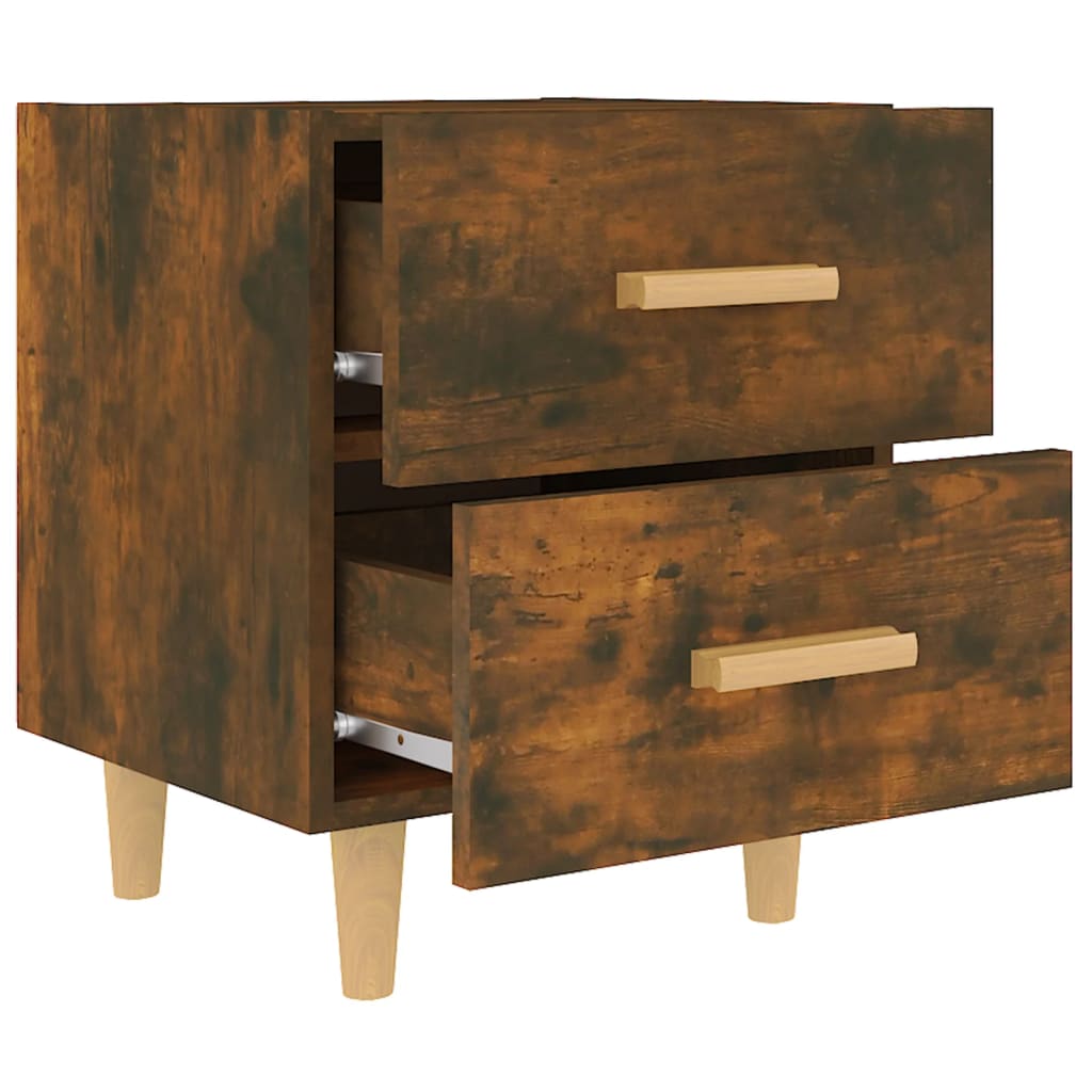 Smoked Oak Bed Cabinets Set of 2 - Stylish & Compact 40x35x47.5 cm