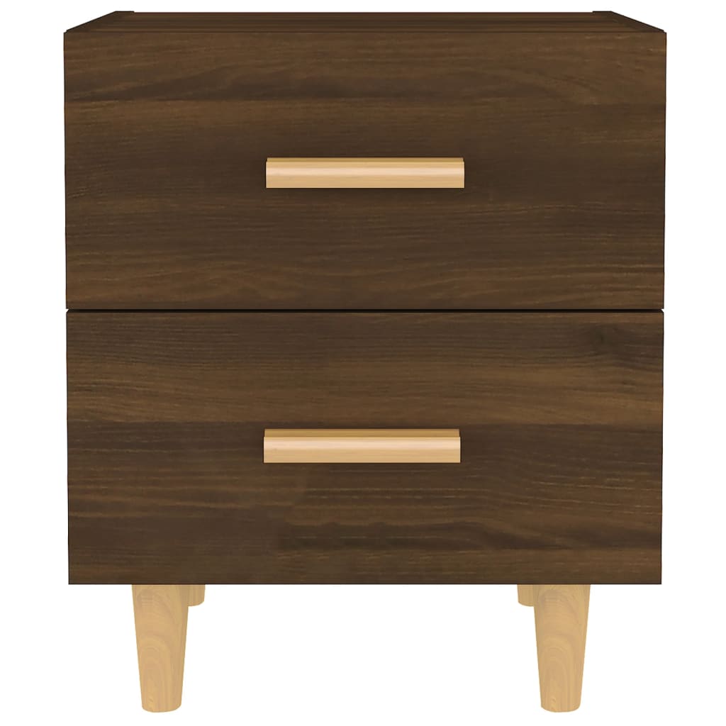 Brown Oak Bed Cabinets 2 pcs - Compact 40x35x47.5 cm Design
