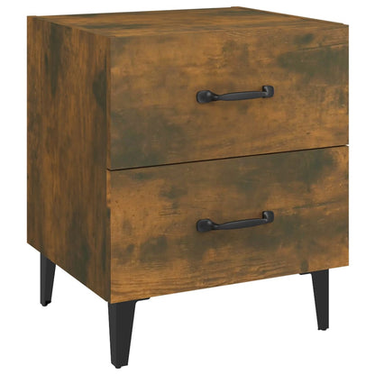Smoked Oak Bedside Cabinets - Set of 2, 40x35x47.5 cm