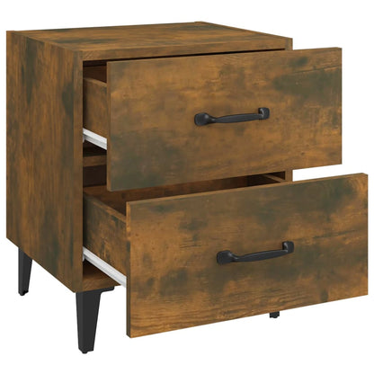 Smoked Oak Bedside Cabinets - Set of 2, 40x35x47.5 cm