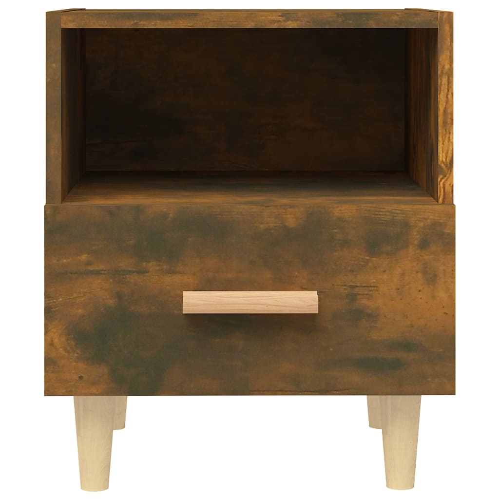 Smoked Oak Bedside Cabinet 40x35x47 cm - Elegant Bedroom Storage