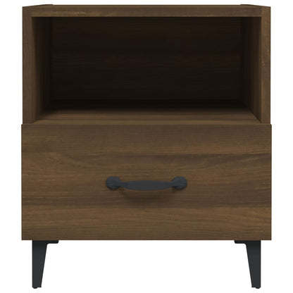 Brown Oak Engineered Wood Bedside Cabinets - Set of 2